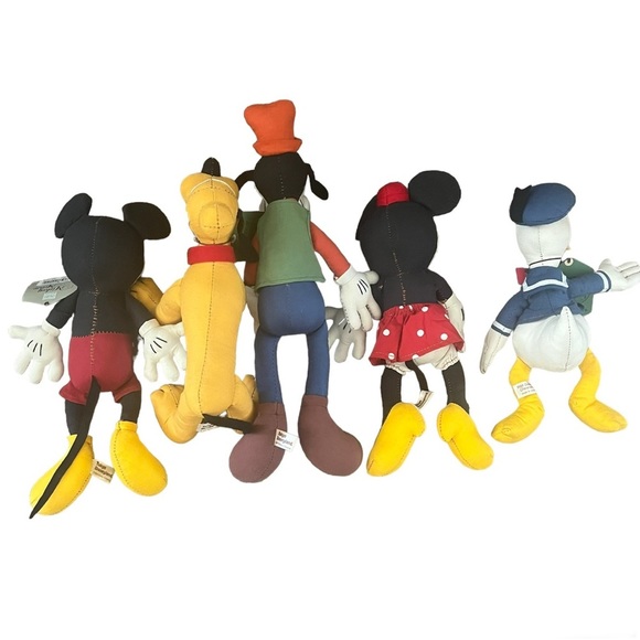 TOKYO DISNEYLAND VINTAGE SET OF PLUSH MICKEY MOUSE MINNIE DONALD DUCK GOOFY PLUT - Picture 2 of 14